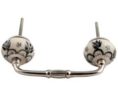 Black Leaf Round Ceramic Bridge Handle