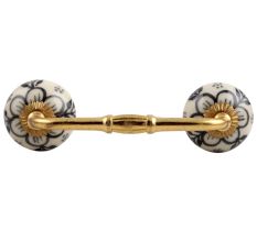 Black Leaf Round Ceramic Bridge Handle