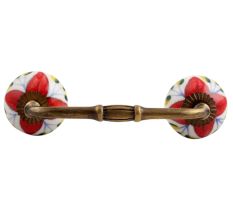 Green Leaf Flower Ceramic Bridge Handle