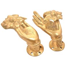 Brass Mudra Buddha Door Handle Pull (Set of 2 Piece)