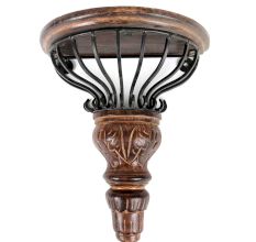 D Shape Wooden & Wrought Iron Wall Bracket