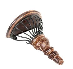 D Shape Wooden & Wrought Iron Wall Bracket