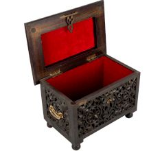 Hand Carved Wooden Jewelry Box