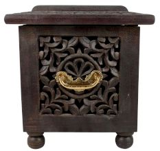 Hand Carved Wooden Jewelry Box