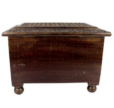 Handcrafted Carved Mango Wood Chest With Latch