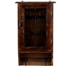 Wrought Iron Wall Key Box With Hooks On Underhang