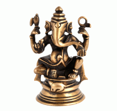 Brass Unusual Sitting Ganesha Statue
