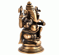Brass Unusual Sitting Ganesha Statue