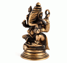 Brass Unusual Sitting Ganesha Statue