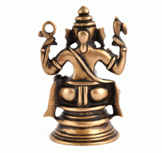 Brass Unusual Sitting Ganesha Statue