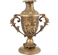 Handcrafted Brass Urn Mythical Cherubs Baby Angel