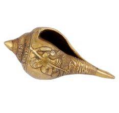 Blowing Brass Conch / Shankh Ram Sita Lakshman in Boat