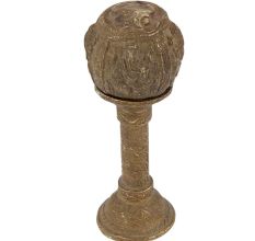 Indian Etched Brass Ball on Stand