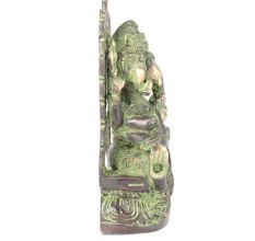 Brass Three Headed Ganesha Sculptureï¿½with Patina