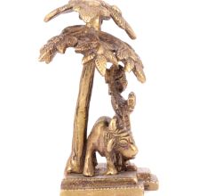 Krishna with Holy Cow Under Tree Idol Decor Statue