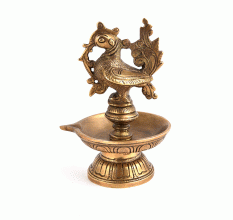 Brass Peacock Oil Wick Diya