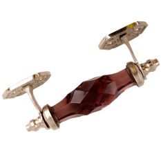 Purple Cut Glass Silver Small Door Handle