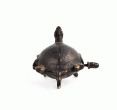 Brass Patina Rich Engraved Turtle Storage Box