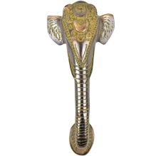 Patinated Brass Decorative Elephant Door Handle