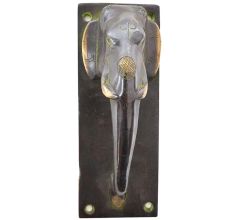 Entrance Elephant Face Brass Door Handle