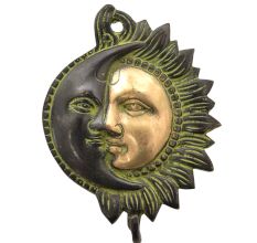 Brass Sun Moon Half Face Wall Hooks