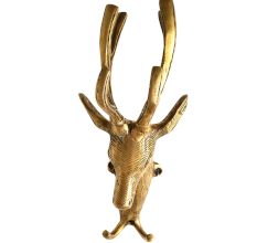 Brass Deer Head with Two Hooks