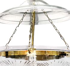 U Shape Clear Cut Glass Ceiling Lamp
