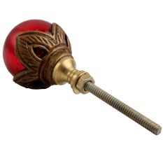 Antique Red Round Glass Dresser Knobs Online