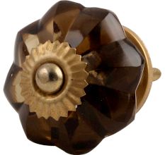 Smoky Melon Glass Cabinet Knob