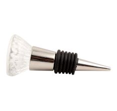 Clear Paneled Sides Glass Wine Stopper