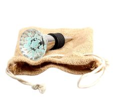 Water Paneled Sides Glass Wine Stopper