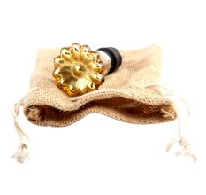 Golden Mercury Sunflower Glass Wine Stopper
