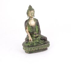 Green Bronze Sitting Buddha Statue