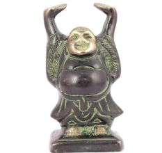 Brass Standing Laughing Buddha Statue