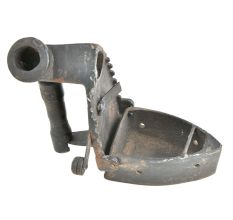 Primitive Charcoal Chimney Sad Iron Wood Handle