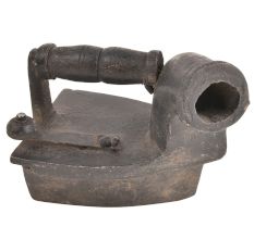 Wood Handle Rustic Charcoal Chimney Sad Iron