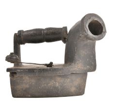 Wood Handle Rustic Charcoal Chimney Sad Iron