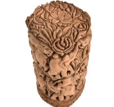 Wooden Indian Elephant Lion Carved Home Decor Statue