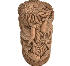 Indian Peacock Rose Engraved Home Decor Collectable