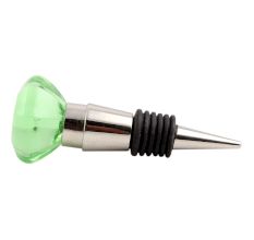Green Octagon Shape Glass Wine Stopper