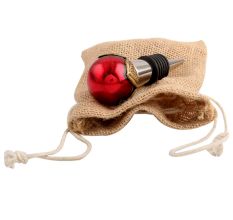 Antique Red Round Glass Wine Stopper