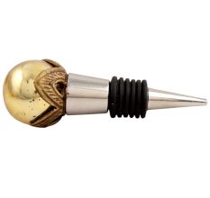 Antique Golden Round Glass Wine Stopper