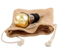 Antique Golden Round Glass Wine Stopper