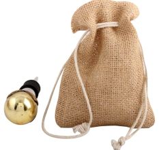Antique Golden Round Glass Wine Stopper