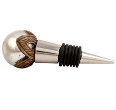 Antique Silver Round Glass Wine Stopper