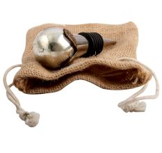 Antique Silver Round Glass Wine Stopper