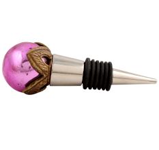 Antique Pink Round Glass Wine Stopper