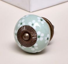 Sage Green Tiny Flower Ceramic Drawer Knob Online