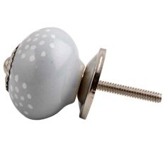 Light Grey Dotted Ceramic Cabinet Knob Online