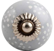 Light Grey Dotted Ceramic Cabinet Knob Online